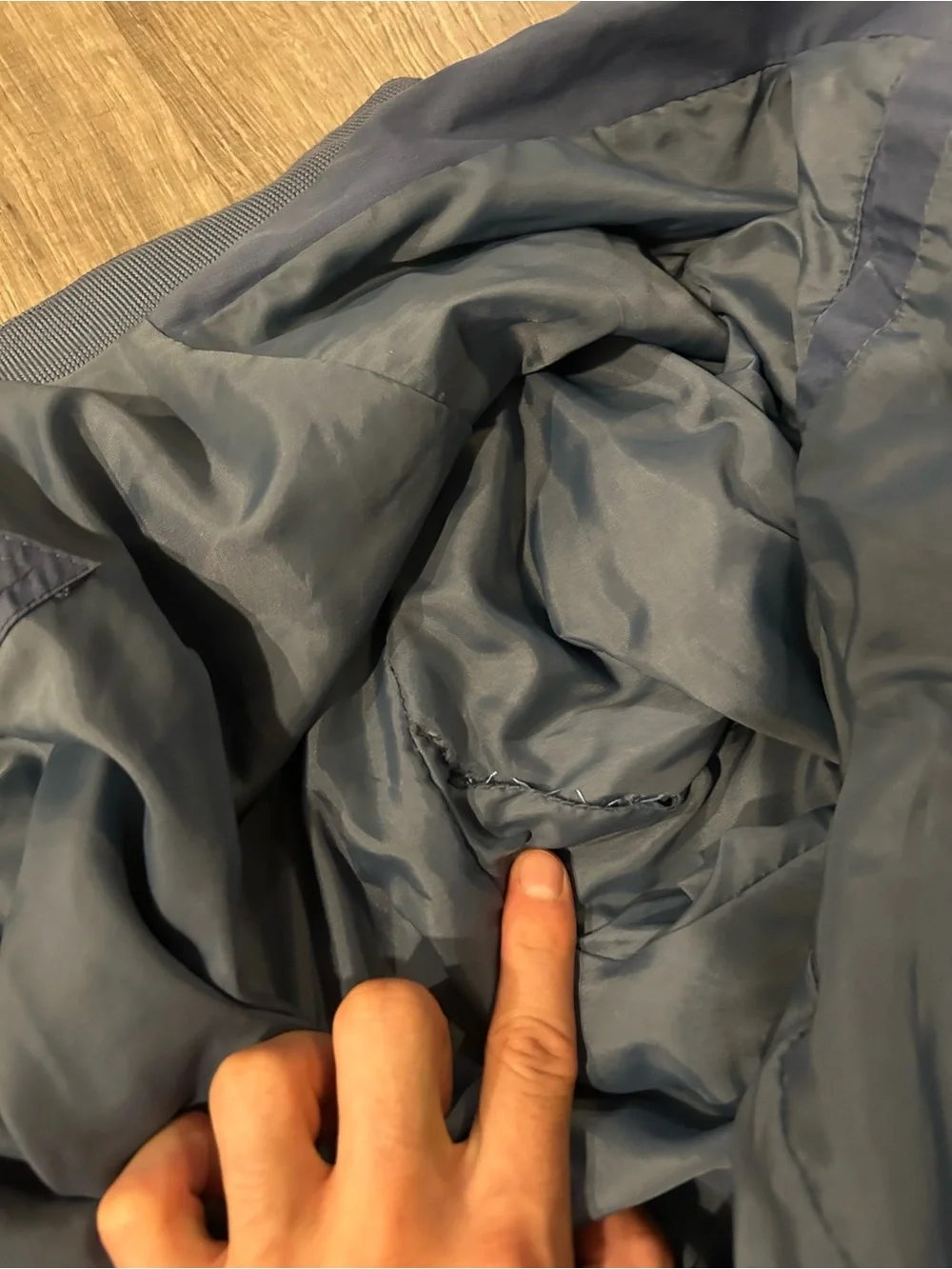 Vintage Members Only Navy Blue Bomber Jacket Size 40 Flaws
